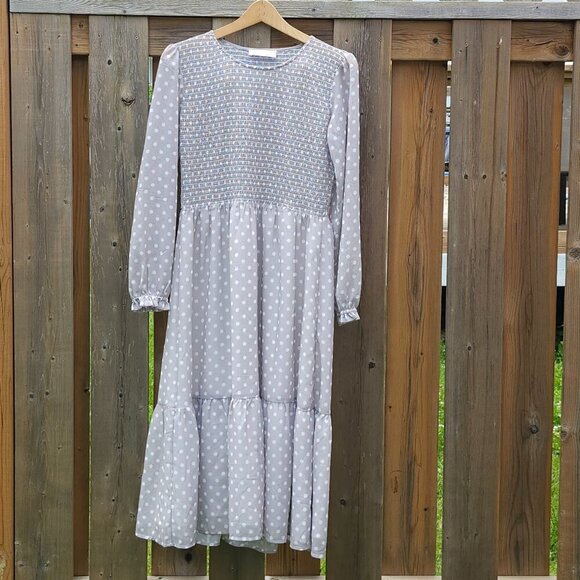 MAD ABOUT STYLE Jillian Harris Jilly Box Dress Women's Size Medium Birch Dot - Picture 1 of 5